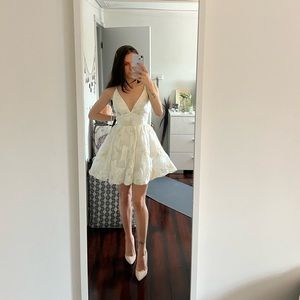 Jacquard skater dress-ivory